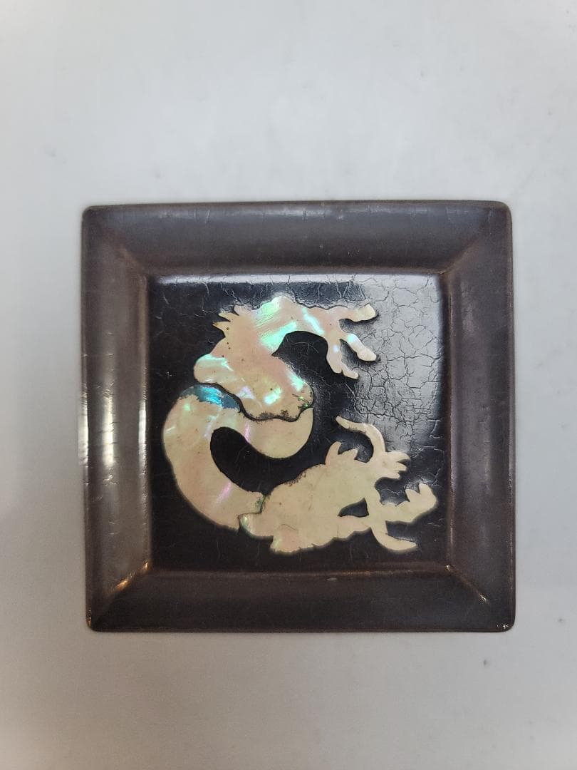 中国美術 唐物 螺鈿龍紋 香合 DT513