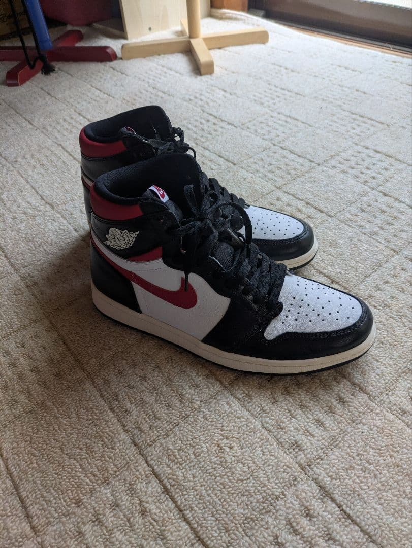 シューズ(男性用) AIR JORDAN 1 RETRO HI OG black/gym red