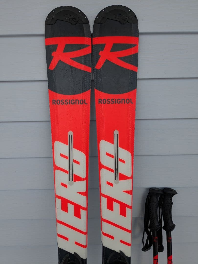 １５０★ROSSIGNOL HERO JUNIOR スキー板とポールセット