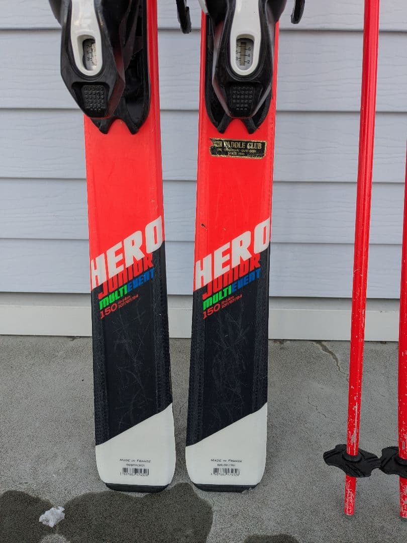 １５０★ROSSIGNOL HERO JUNIOR スキー板とポールセット