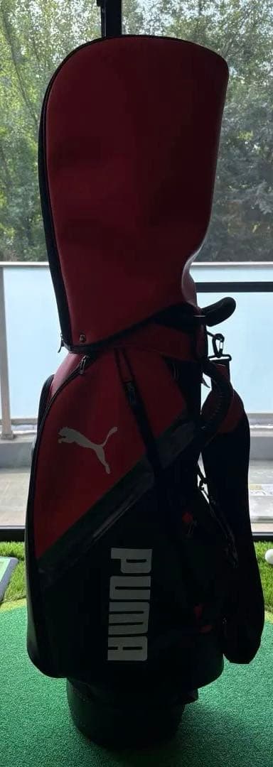 PUMA キャディバッグ 赤　黒 フード付き