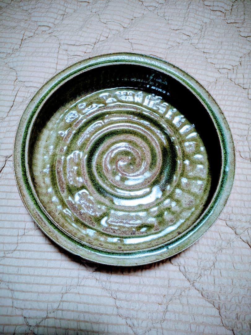 水盆　花器　無名堂　未使用　グリーン系色