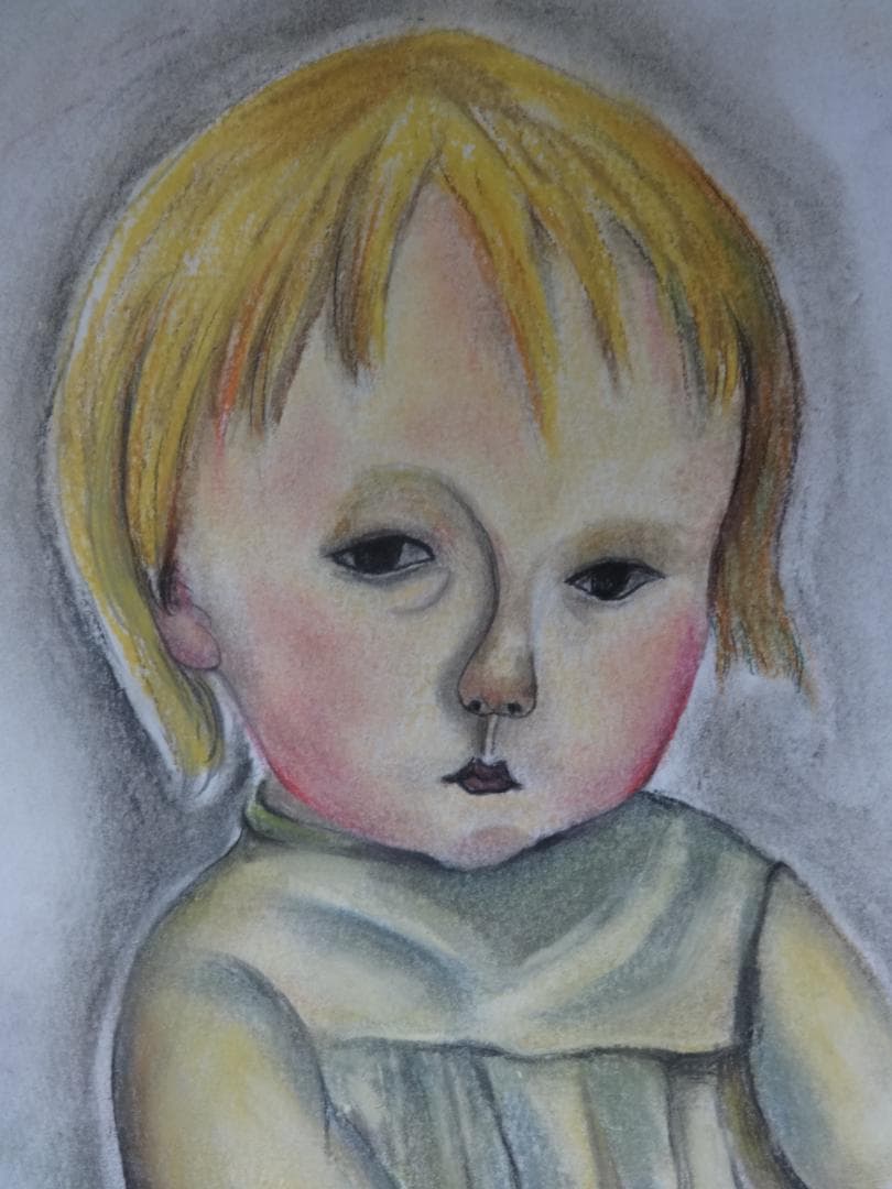 藤田嗣治 少年 1918年頃 ・肉筆水彩画・洋画・レオナールフジタ・紙本著色