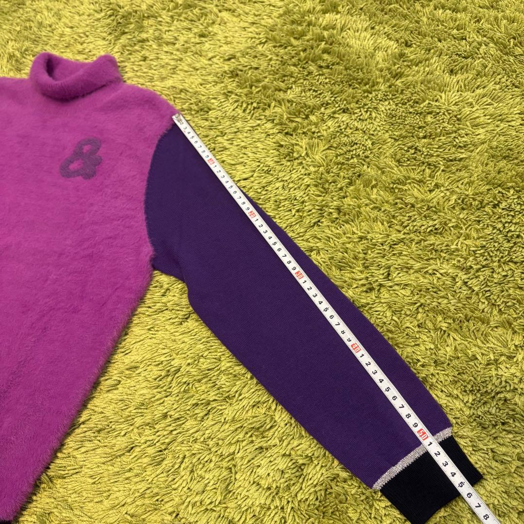 and per se アンパスィ ニットセーター ハイネック 異素材 紫 M