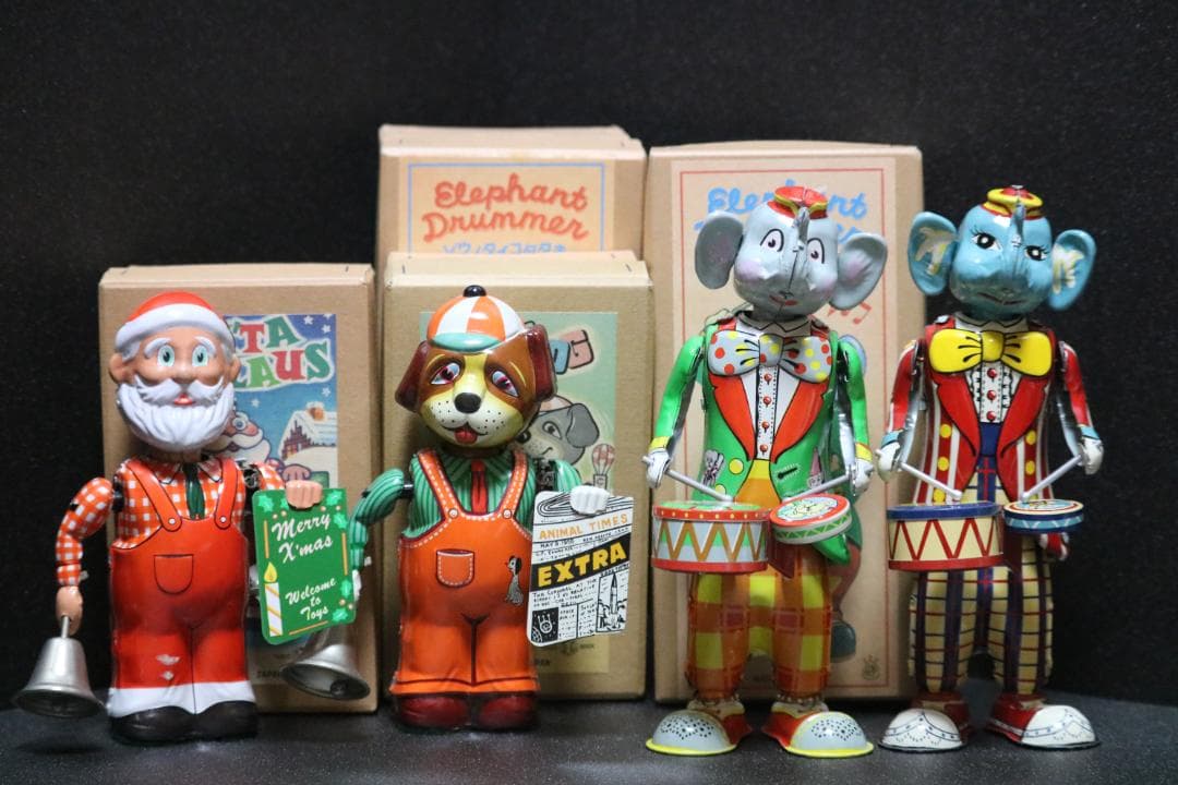 T.K TOYS　ブリキ　ゾウノタイコタタキ　サンタクロース　ニュースドッグ