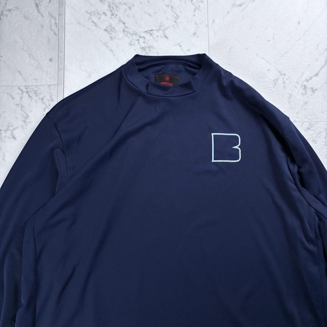 美品 ブリーフィング ゴルフ Bロゴ バックロゴ ハイネック ネイビー XL
