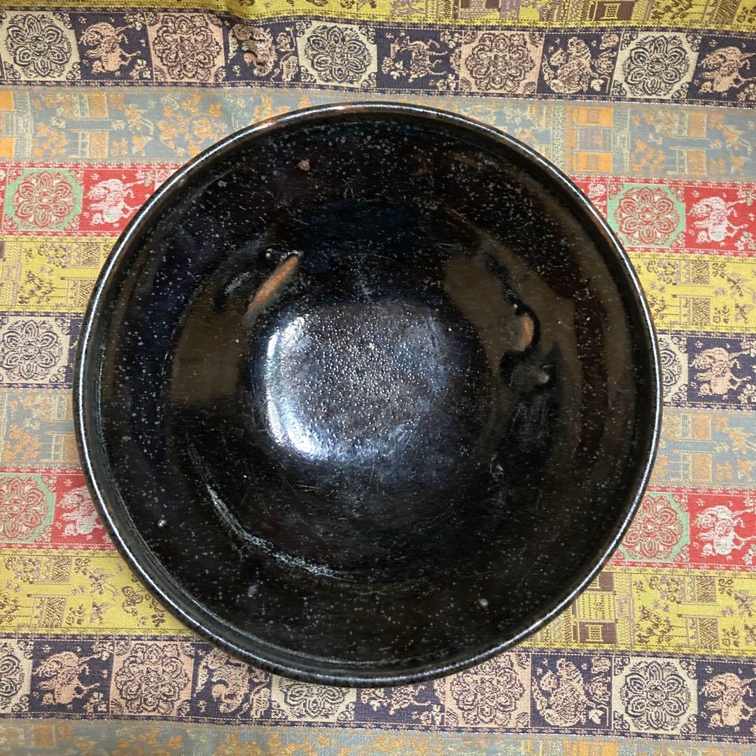 河南天目平茶碗　宋時代　箱なし　　高5.1×径16.1cm