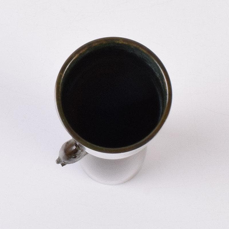 唐銅風炉師　黒瀬宗康作　唐銅　鯉耳花入　共箱　V　R8967