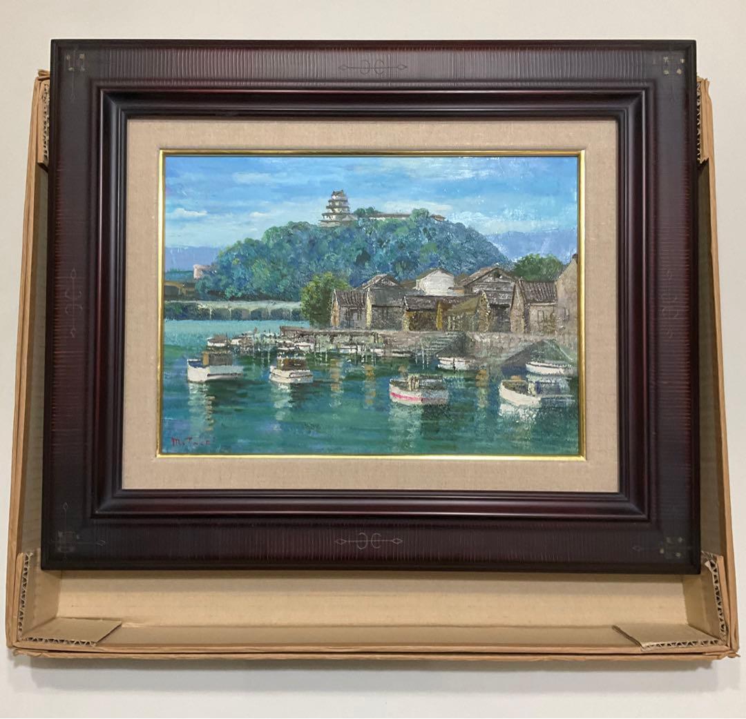 絵画・額縁・油絵・竹井 誠・唐津・お城・F 4号・美術品・インテリア・雑貨・