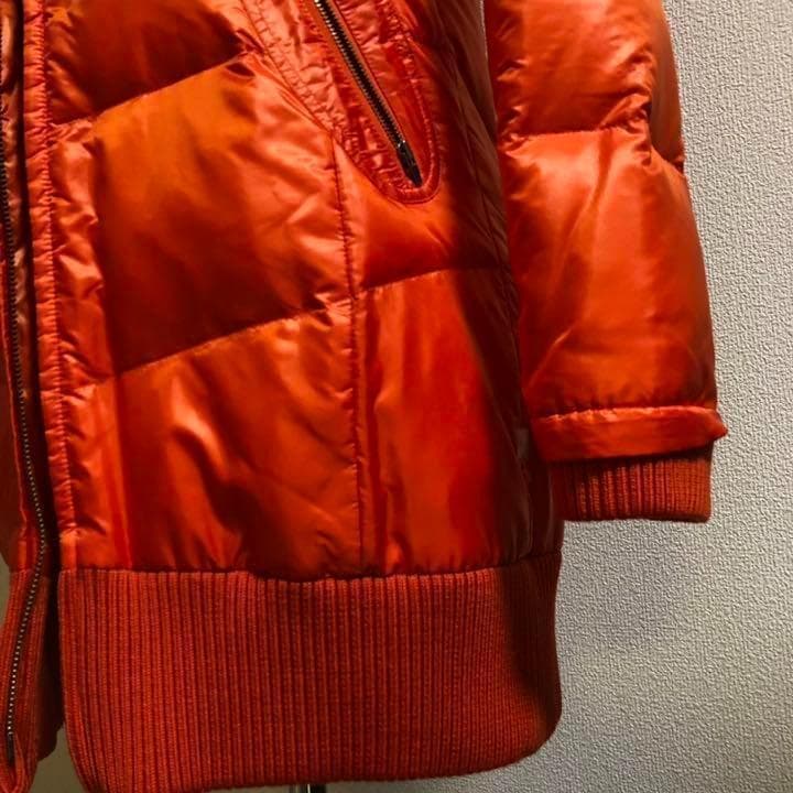 プーマ★ダウン ダブルジップ ロングコート オレンジ Mサイズ
