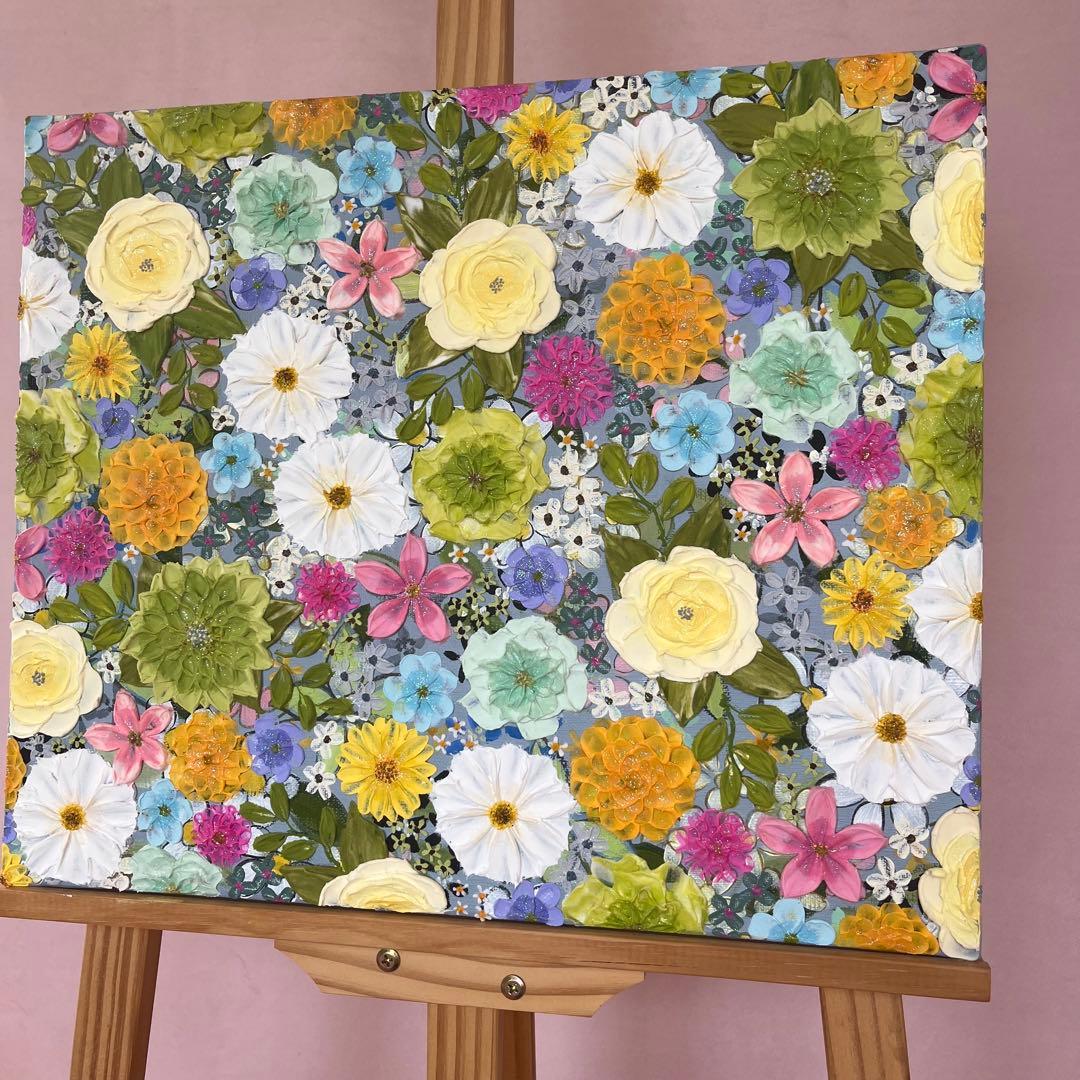 絵画 テクスチャーアート フラワー 花 ボタニカル アート 花図鑑