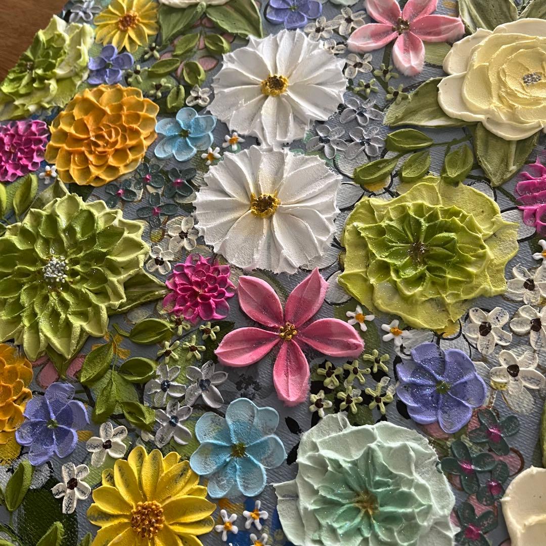 絵画 テクスチャーアート フラワー 花 ボタニカル アート 花図鑑