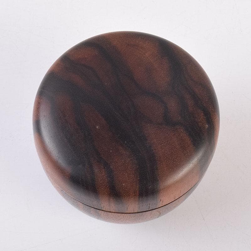 茶道具　天然木　黒柿製　無垢彫　綺麗な木目の棗　V　R8964