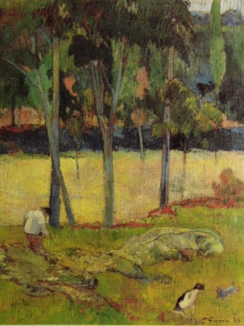 ポール・ゴーギャン、乾草、希少な画集より、高級新品額・額装付、状態良好