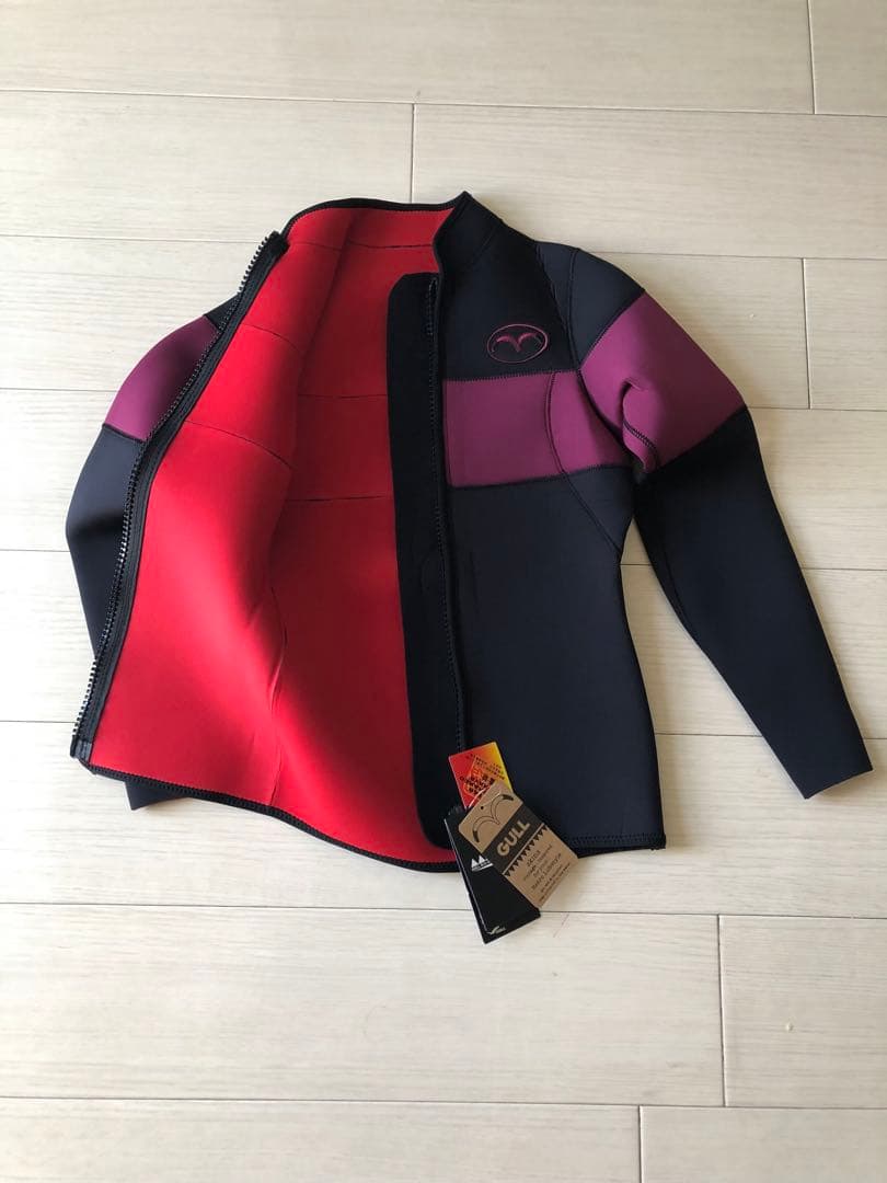 GULL 4mm SKIN JACKETタッパー ブラック/ボルドーLサイズ