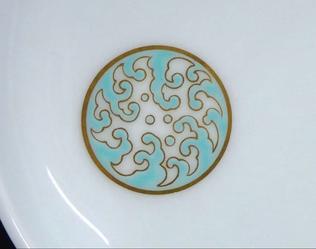 最高峰 伊万里焼 深川製磁 超絶技巧 八寸皿 新品 未使用 多色花柄梅花形皿