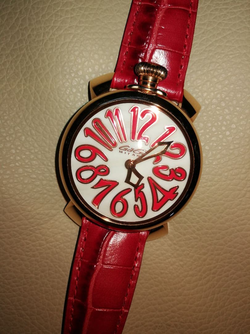 正規品　ガガミラノ GaGa MILANO　マヌアーレ40MM　ゴールド×レッド
