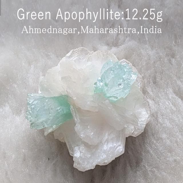 12.25g　グリーンアポフィライト　鉱物標本　アポフィライト　共生鉱物