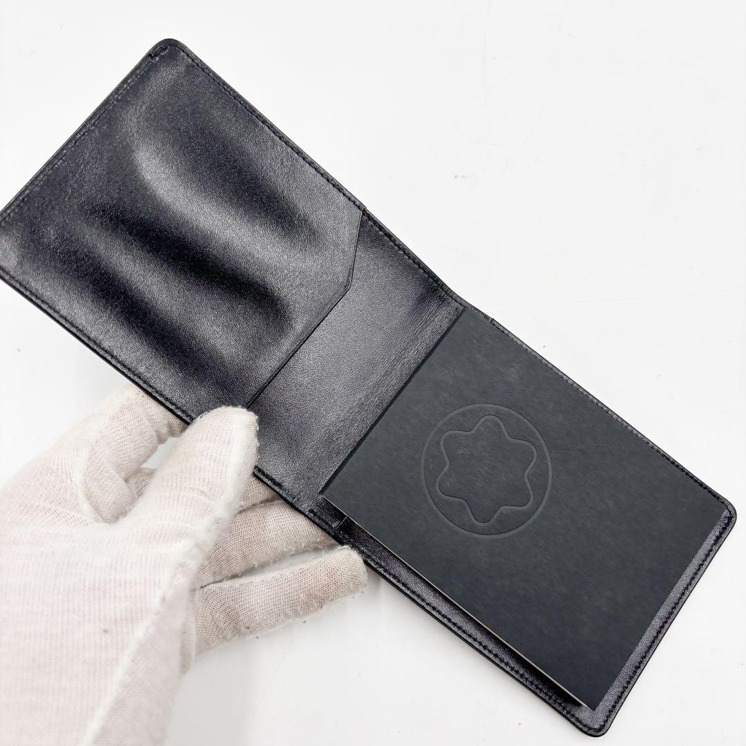 【極美品】モンブラン　MONTBLANK メモ帳　 札入れ レザー ブラック 黒