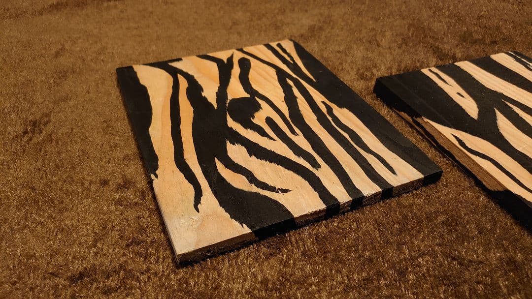 黒柿　黒柿文様　1枚板　２枚セット