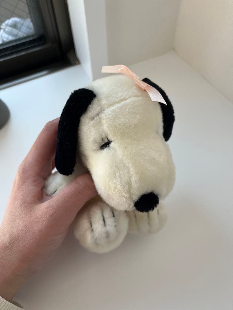 スヌーピー　ベルちゃん　ぬいぐるみ　ピンク　リボン　ピーナッツ　平成レトロ　レア