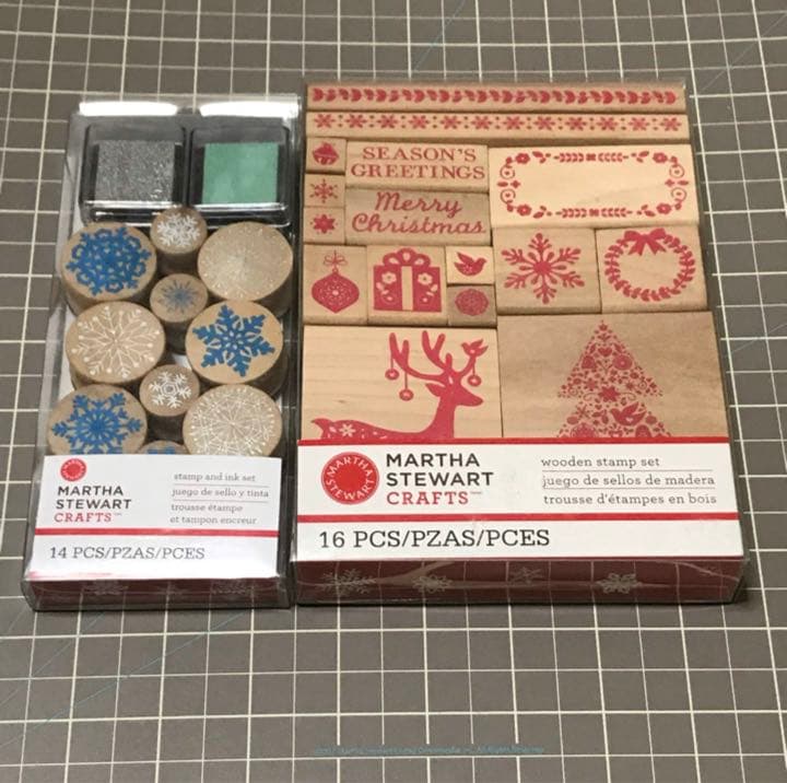 【Martha Stewart】マーサ クリスマスウッドスタンプ 2点セット