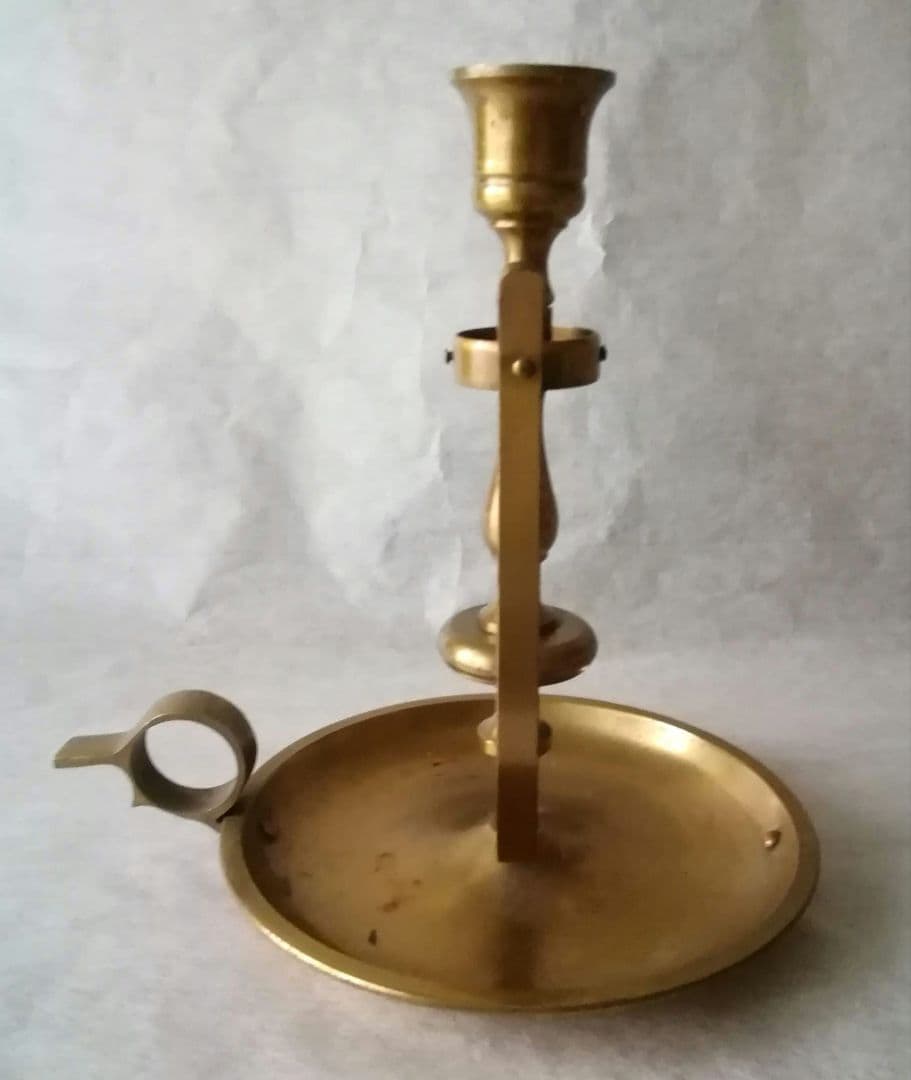 アンティーク　自在燭台持ち手付　真鍮製　フランス　船舶用　ロウソク立て　燭台