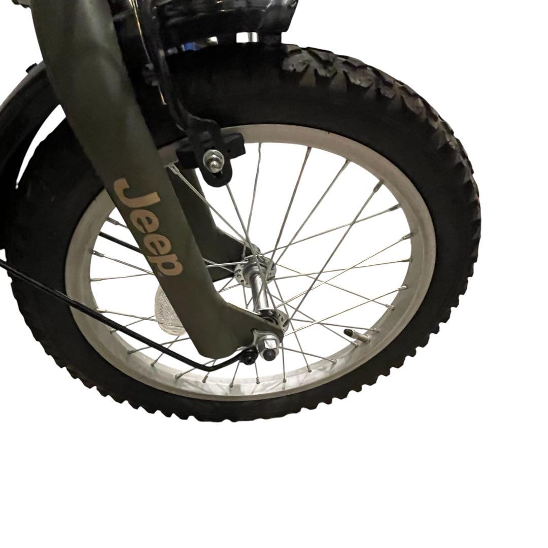 【美品】jeep je-16g 16インチ オリーブグリーン自転車キッズバイク