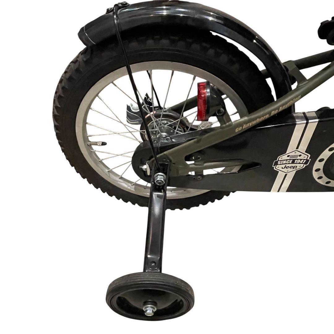 【美品】jeep je-16g 16インチ オリーブグリーン自転車キッズバイク
