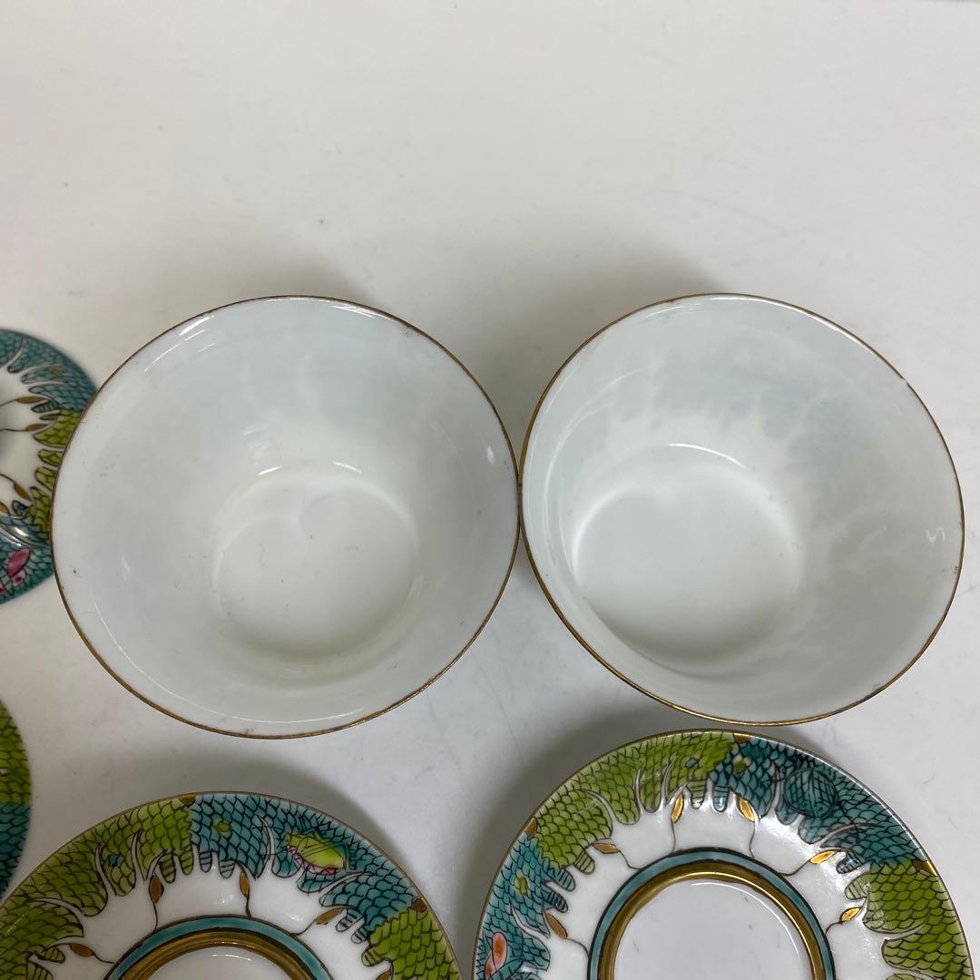 中国清時代　同治年製　粉彩花蝶図蓋茶碗　タルサ　東さ7-0407☆2F