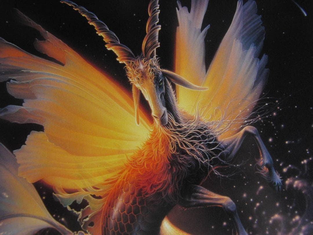 カーク・レイナート、【カプリコーン】、希少な額装用画集より、新品額装付、状態良好