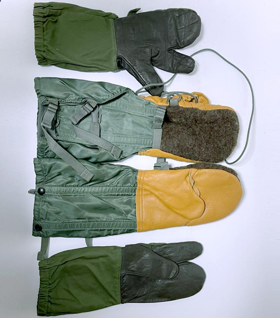 米軍実物 本革 レザー ウィンター ミトン グローブ セット ミリタリー