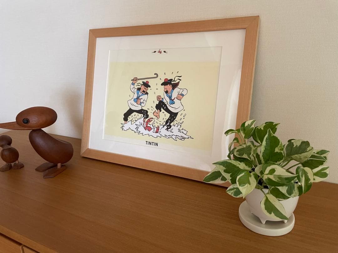 TINTIN コミックアート 木製フレーム