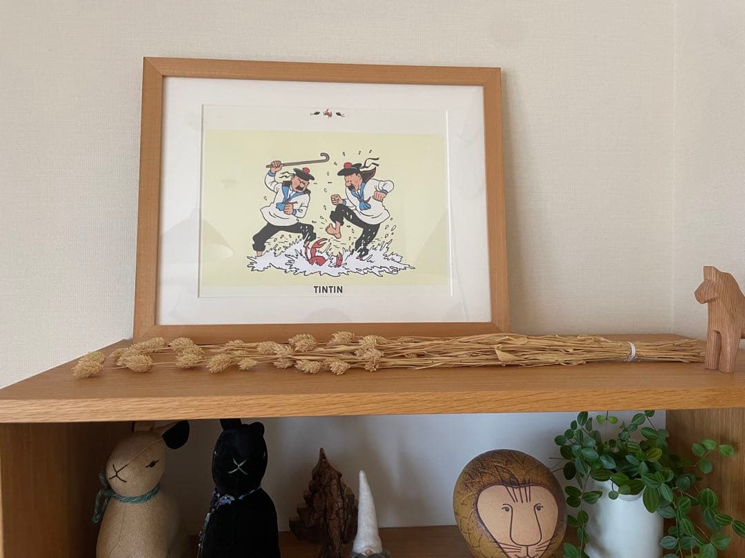 TINTIN コミックアート 木製フレーム