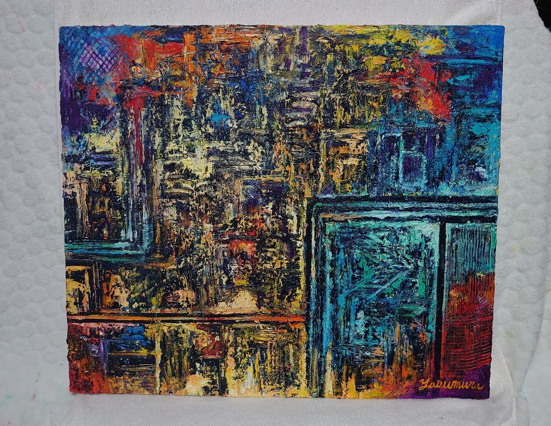 油絵 工場の灯り Ⅰ