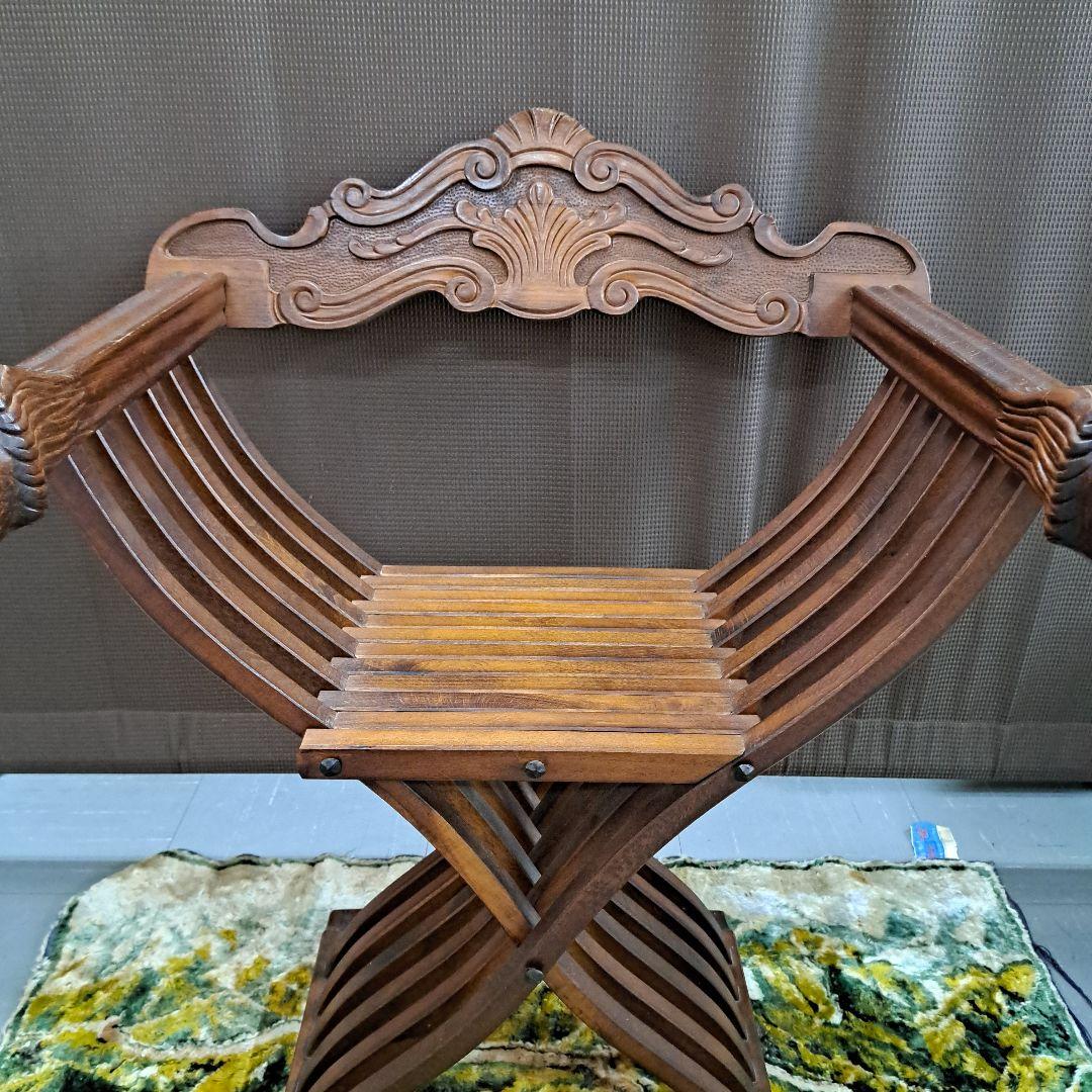 ♡イタリア製　サヴォナローラチェアー 木製折り椅子♡