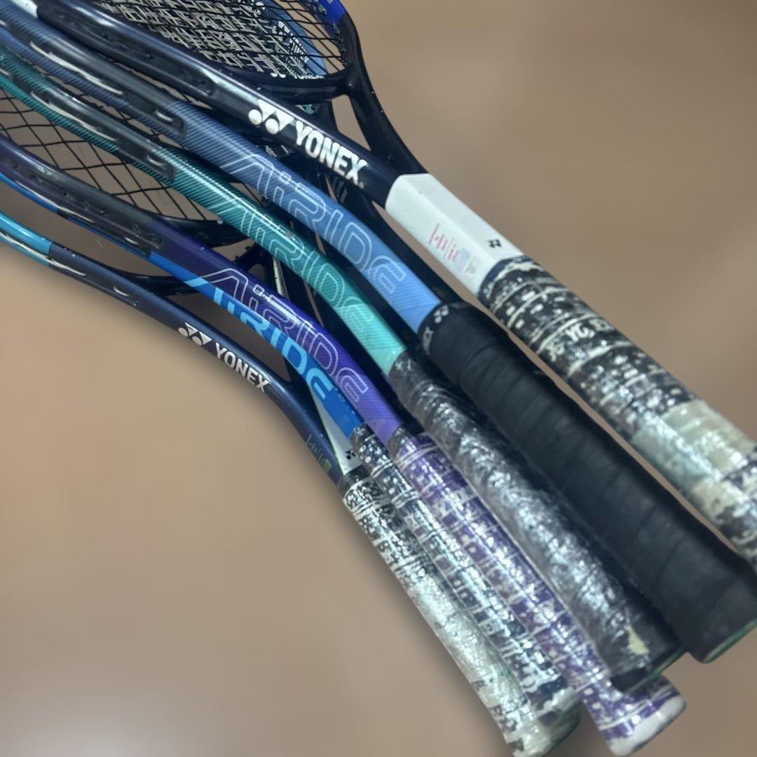 中古ヨネックスエアライド6本セットヒビ有りジャンク扱いサークル、クラブ初心者向け