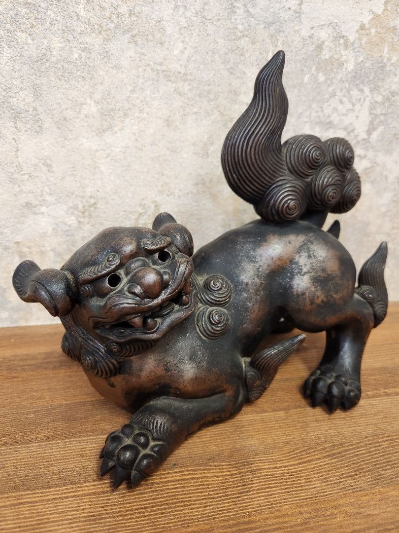 狛犬　獅子　備前焼　古備前　骨董品　置物　インテリア