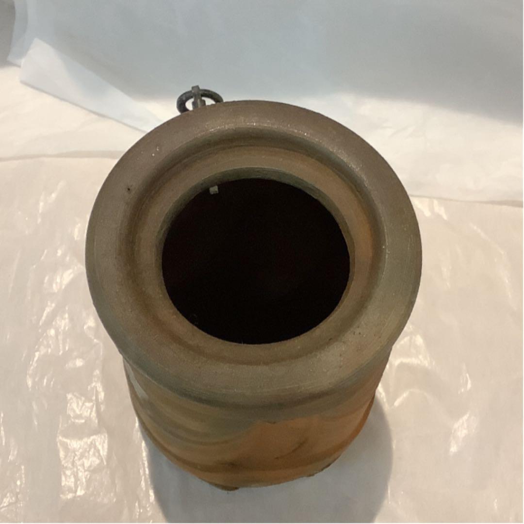 乗松俊行作　備前焼　旅枕　掛花入