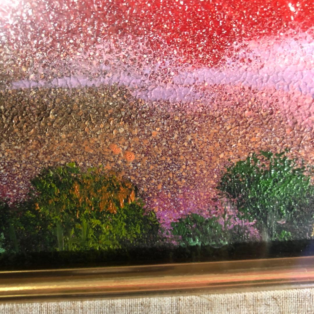 油絵真筆額入り．赤富士