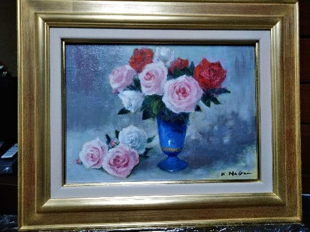 絵画　油絵　ばら