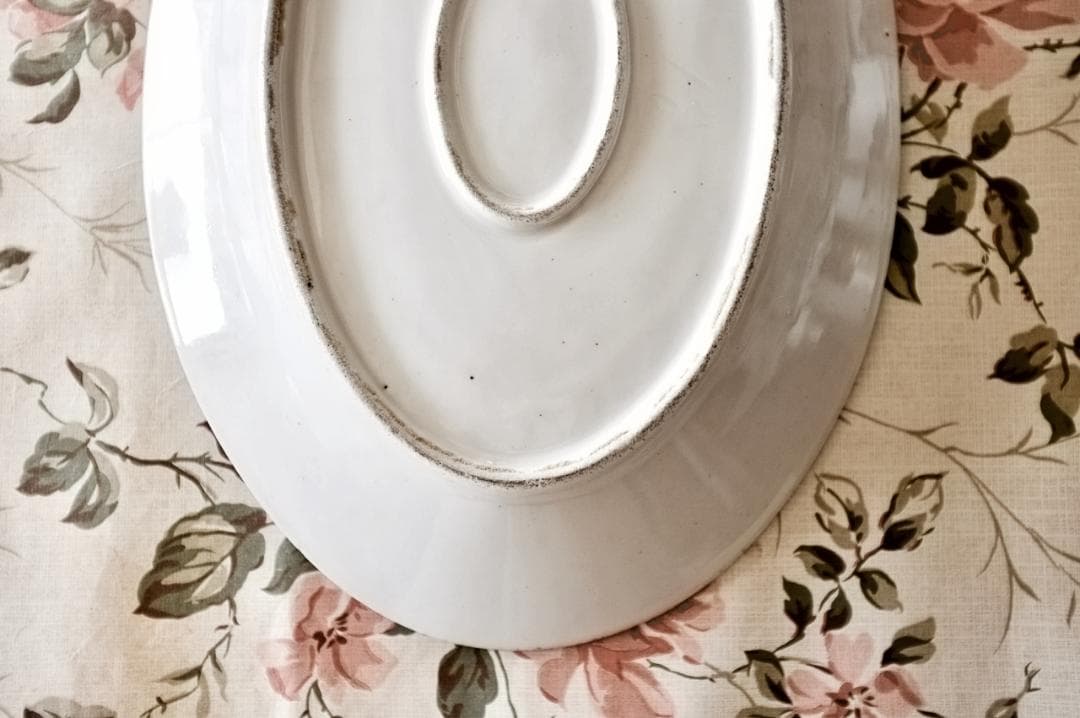 19世紀 フランス 36c 白の集約と重厚なオーバルプレートa アンティーク