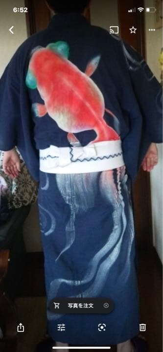 深堀隆介　手描き浴衣　和装　金魚