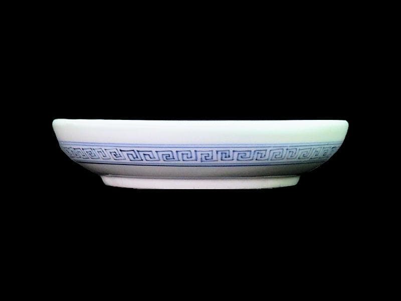 古伊万里　染付　線描き　草花紋の図　３寸半　手塩皿　２枚　E770AS-fbre