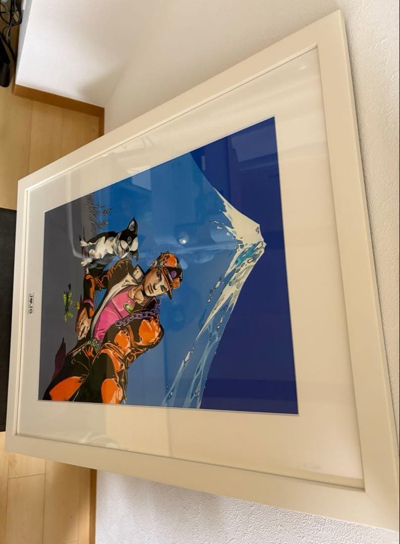 ジョジョ　複製原画　承太郎とイギー