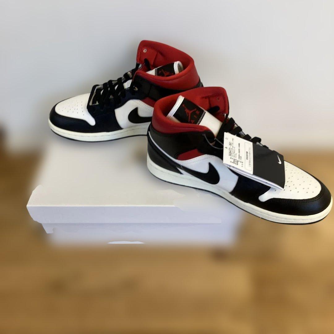 【新品】WMNS Air Jordan 1 Mid Black GYM RED