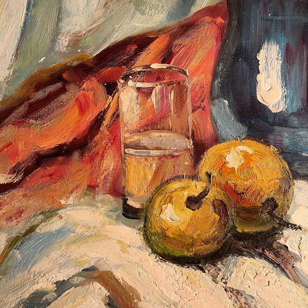 ★秀作★ 手書き油絵 静物 額付 肉筆絵画 インテリア 油彩画