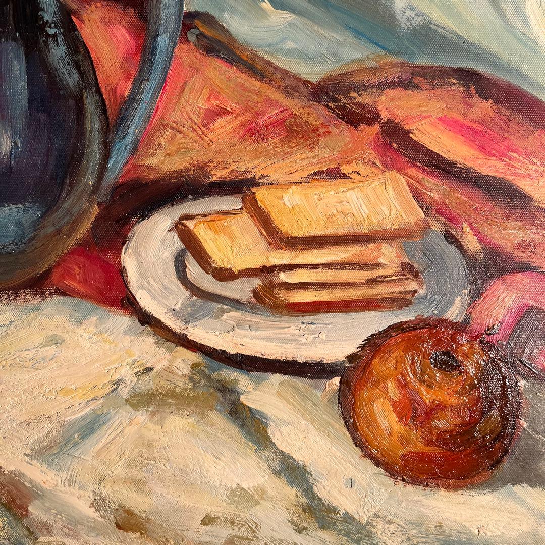 ★秀作★ 手書き油絵 静物 額付 肉筆絵画 インテリア 油彩画