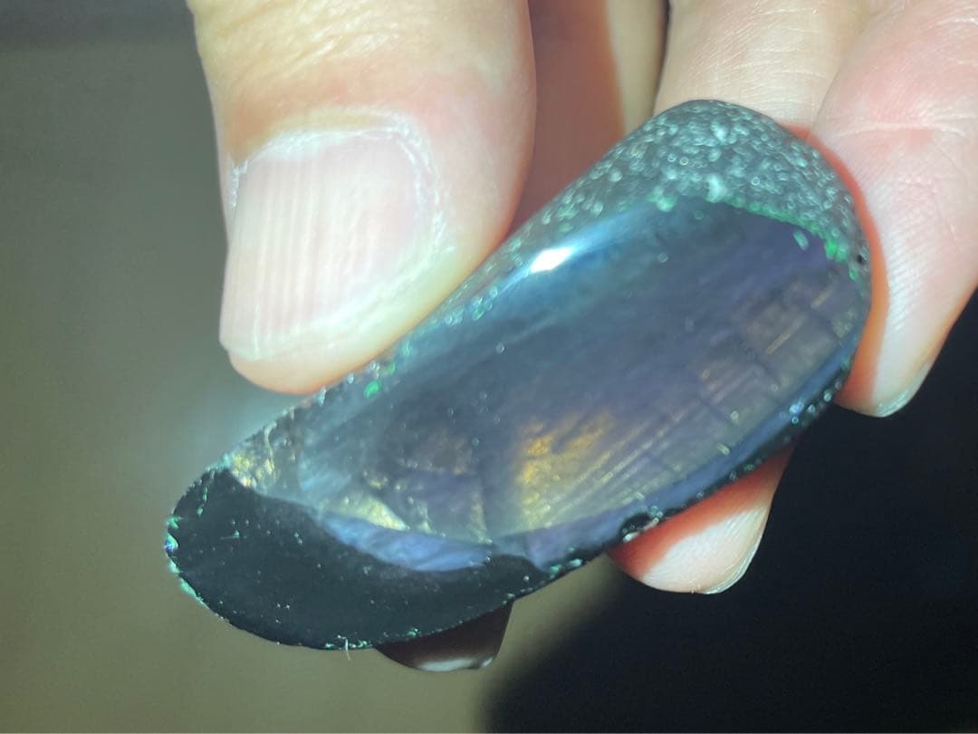 研磨品　十勝石玲瓏　ゴールデンレインボー＋パープル　超特級品