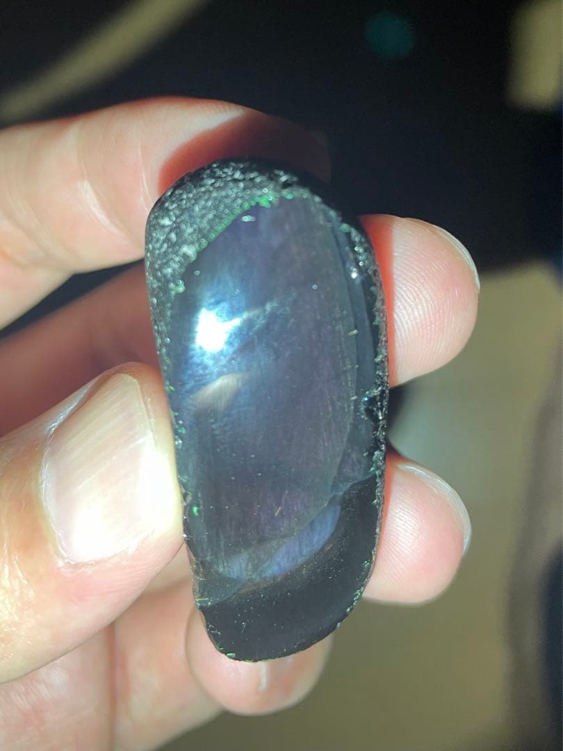 研磨品　十勝石玲瓏　ゴールデンレインボー＋パープル　超特級品